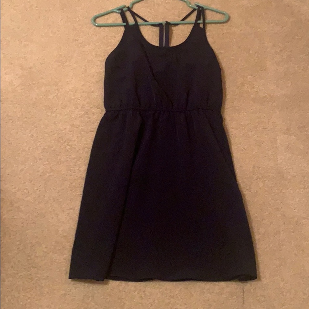 Navy Tank Dress with racer back zipper